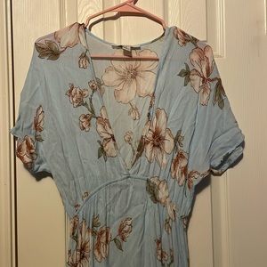 Spring floral v neck maxi dress